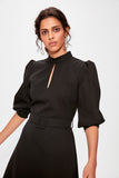  Black Waistt Detail Dress TWOAW20EL1124 