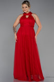 30194 Red Halterneck Tulle Dress