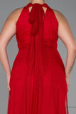 30194 Red Halterneck Tulle Dress