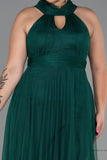 30192 Emerald Green Halterneck Tulle Dress