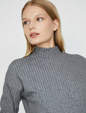 18519 High Neck Jumper - Grey