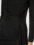 15165 black draped shimmer dress