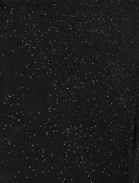 15165 black draped shimmer dress