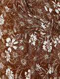 20042 Flower Patterned Dress - Brown