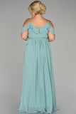 18072 Mint Green High Waist Chiffon Dress