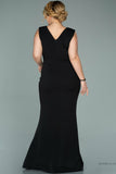 29845 Black Sequins Detail Mermaid Dress