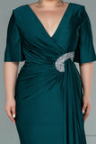 29854 Emeral Green Crystal Detail Slit Dress