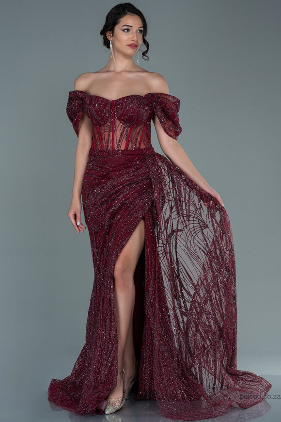 Sexy Mermaid Spaghetti Straps Backless Burgundy Evening Dress Cut Out Prom  Gown - TheCelebrityDresses
