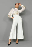 16150 off white chiffon top jumpsuit
