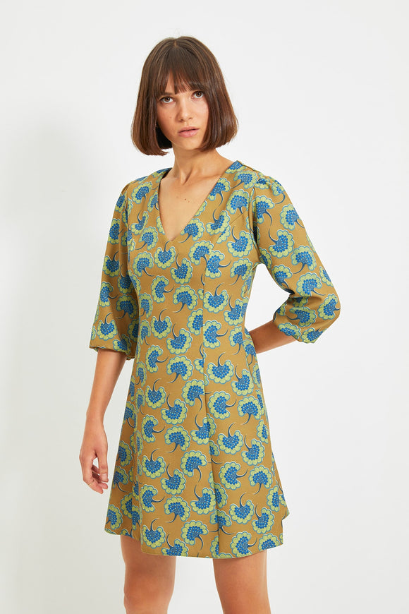 20519b Multi Colour Floral Mini Dress