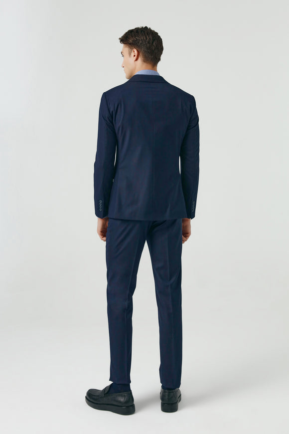 2410151b Navy Plain Slim Fit 3 Piece Suit