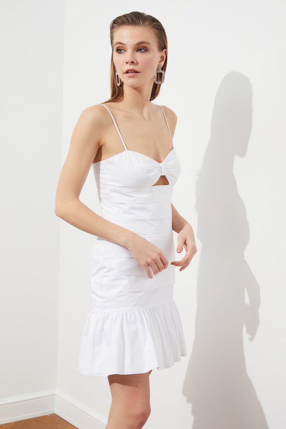 20496b Ecru Cutout Strap Dress