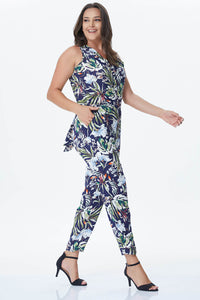  Women's Floral Patterned Buttoned And Front Tied Jumpsuit 3 color 