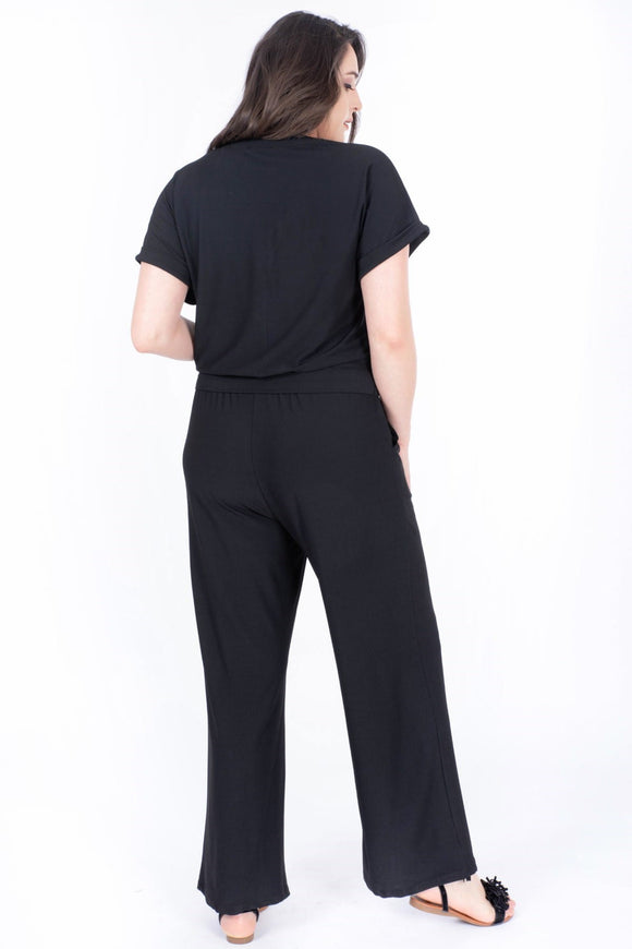 16275 black front button jumpsuit
