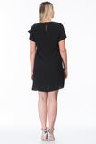 7200138 Black Lace and Ruffle Collar Dress