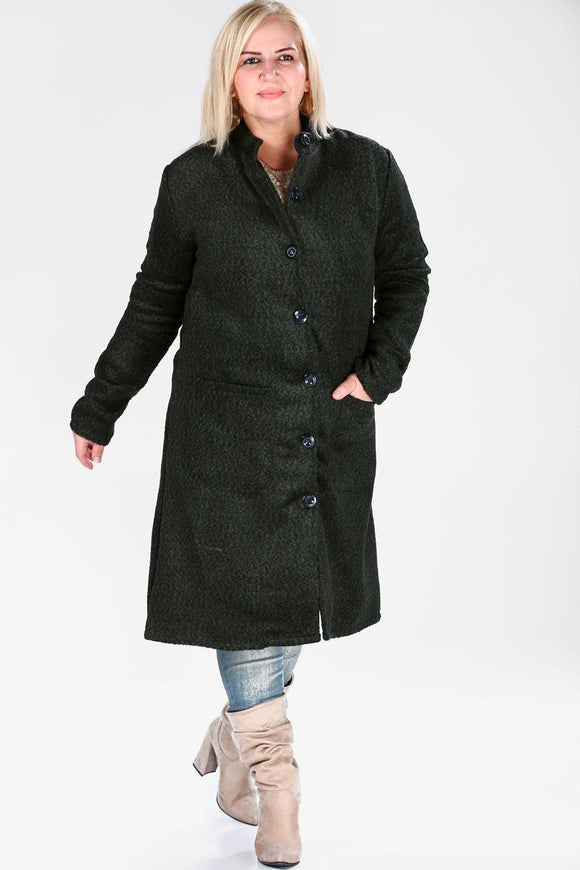 5275 Stone Plus Size Cashmere Coat