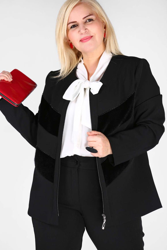 5298 Stone Zipper Detail Cardigan