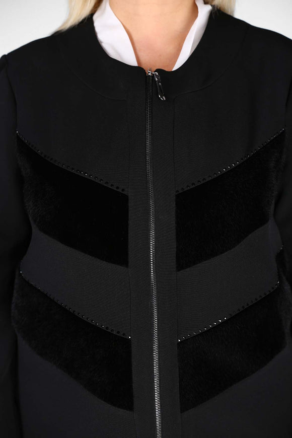 5298 Stone Zipper Detail Cardigan