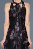 9315 Black Floral Tulle Evening Dress