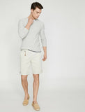 9796 Ecru Pocket Detailed Short