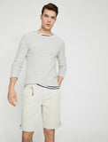 9796 Ecru Pocket Detailed Short