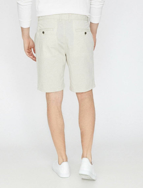 9797 Beige Pocket Detailed Short
