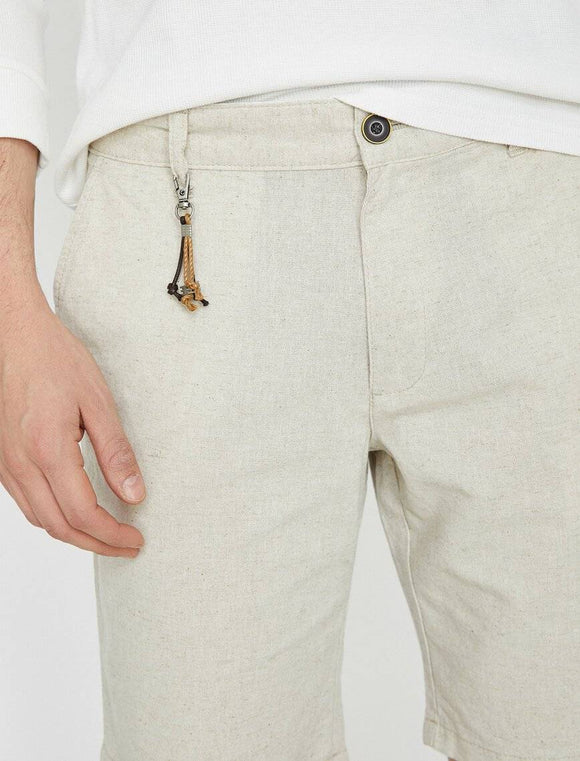 9797 Beige Pocket Detailed Short