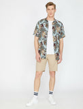 9799 Beige Pocket Detailed Short