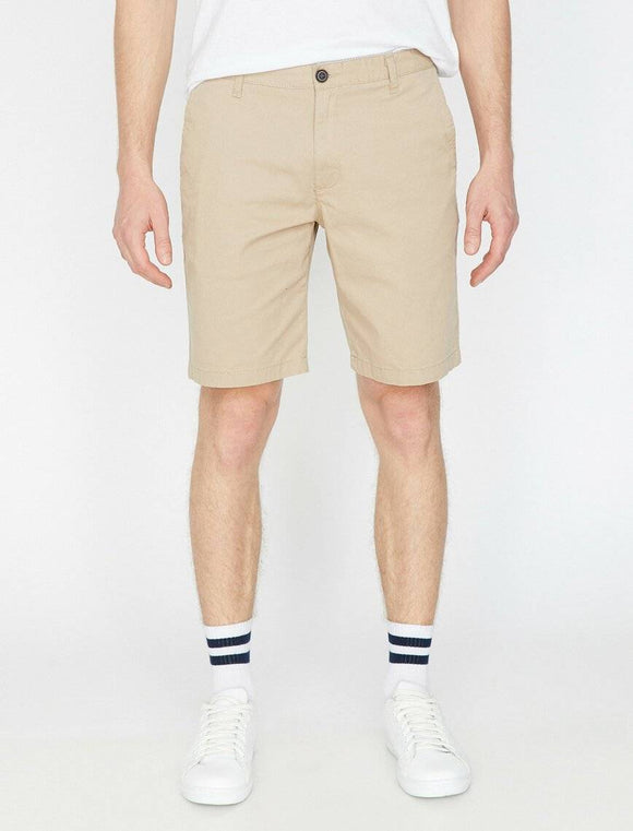 9799 Beige Pocket Detailed Short