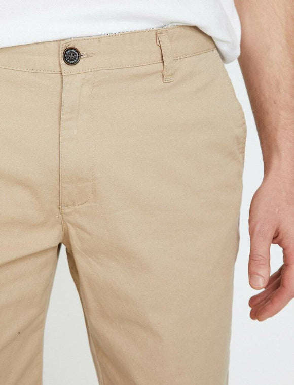 9799 Beige Pocket Detailed Short