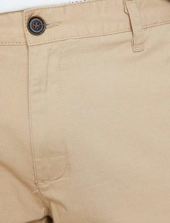 9799 Beige Pocket Detailed Short
