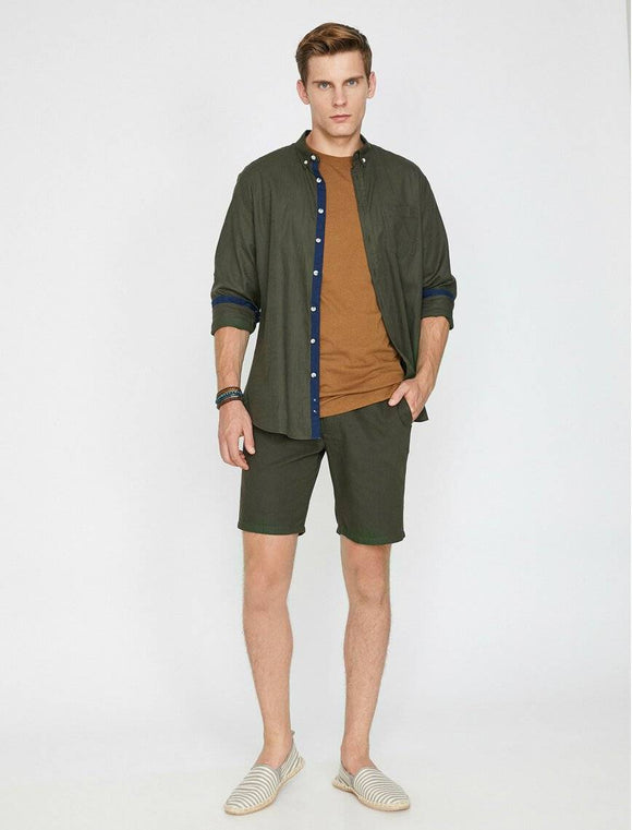 9805 Khaki Pocket Detailed Short