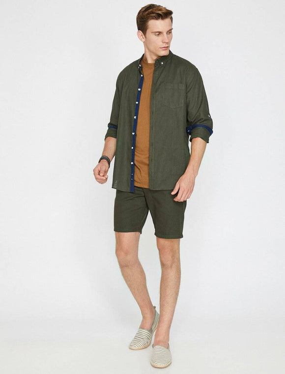 9805 Khaki Pocket Detailed Short