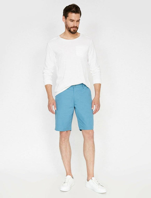 9808 Blue Pocket Detailed Short