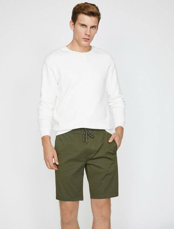 9822 Khaki Tie Waist Short