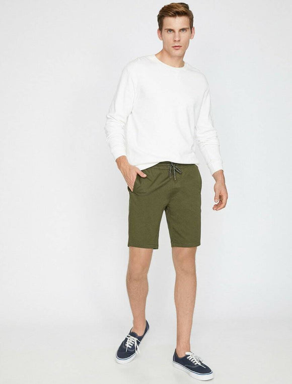 9822 Khaki Tie Waist Short