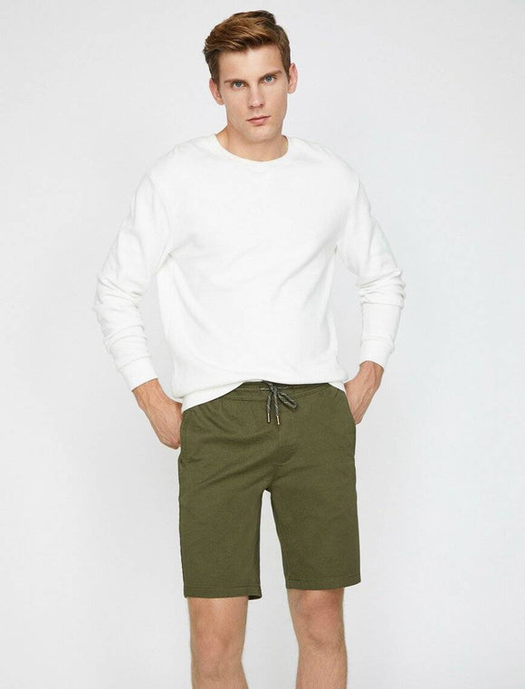 9822 Khaki Tie Waist Short