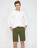 9822 Khaki Tie Waist Short