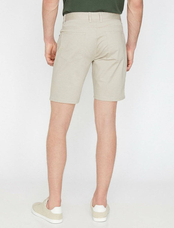 9825 Beige Pocket Detailed Short