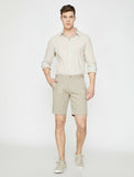 9833 Beige Pocket Detailed Short