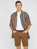 9834 Beige Pocket Detailed Short