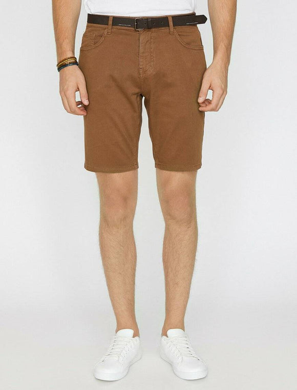9834 Beige Pocket Detailed Short