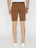 9834 Beige Pocket Detailed Short