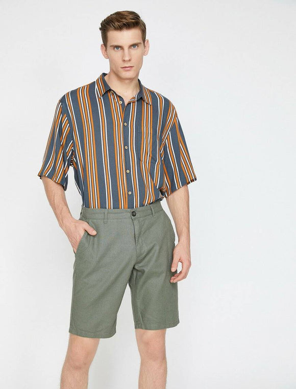 9838 Olive Pocket Detailed Short