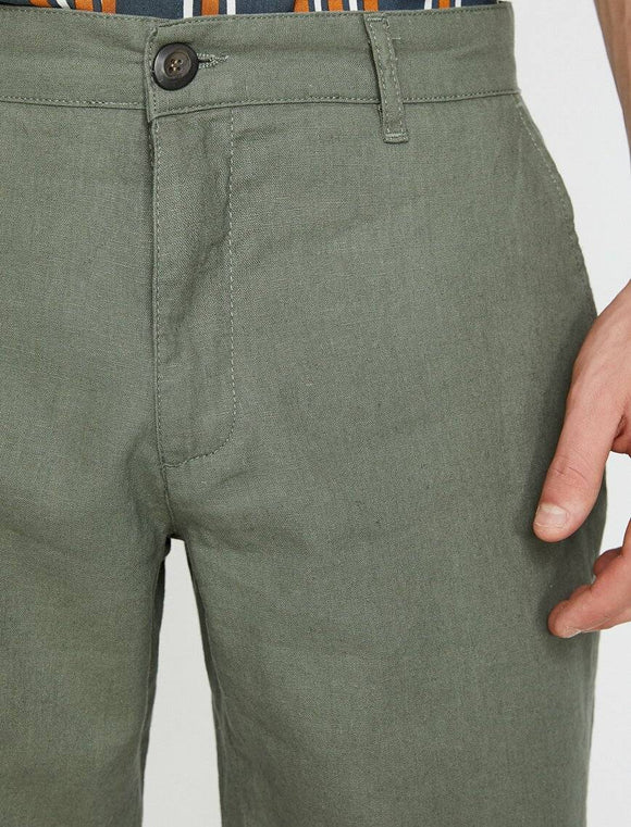 9838 Olive Pocket Detailed Short