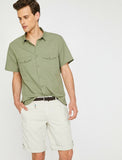 9842 Ecru Pocket Detailed Short