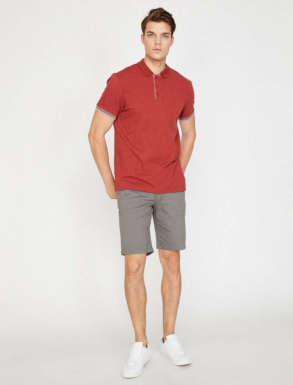 9854 Grey Pocket Detailed Short