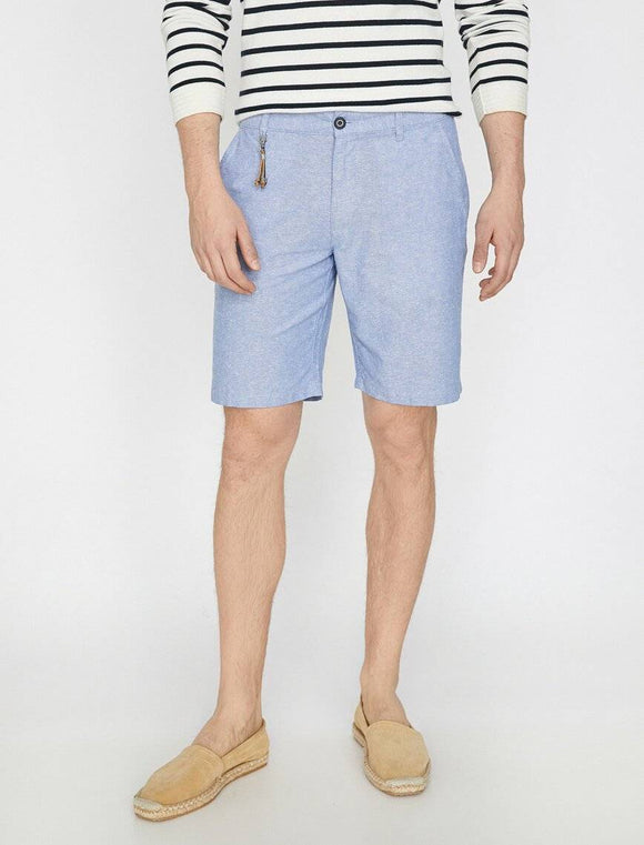 9863 Blue Pocket Detailed Short
