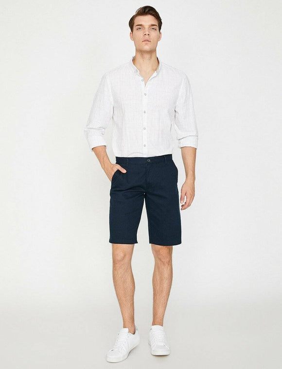 9869 Navy Blue Pocket Detailed Short