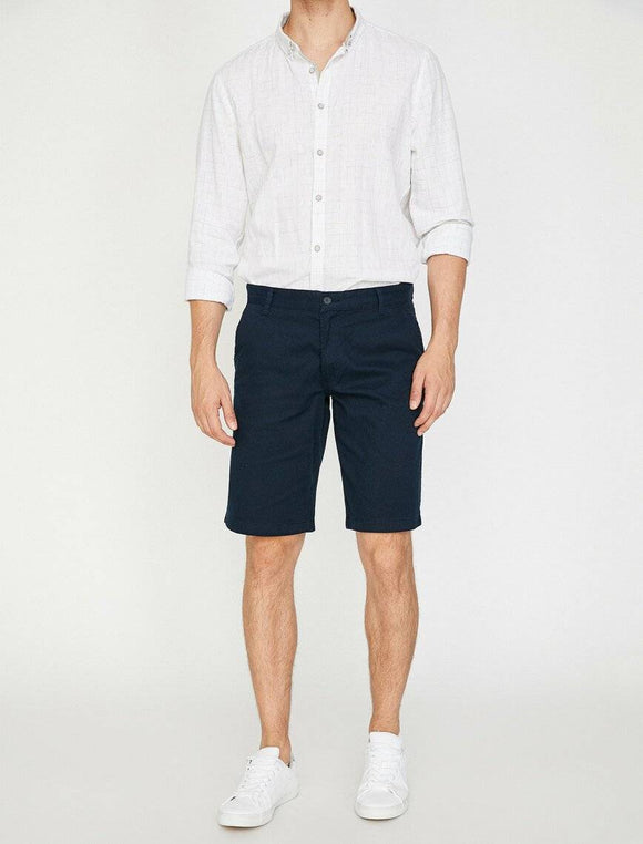 9869 Navy Blue Pocket Detailed Short